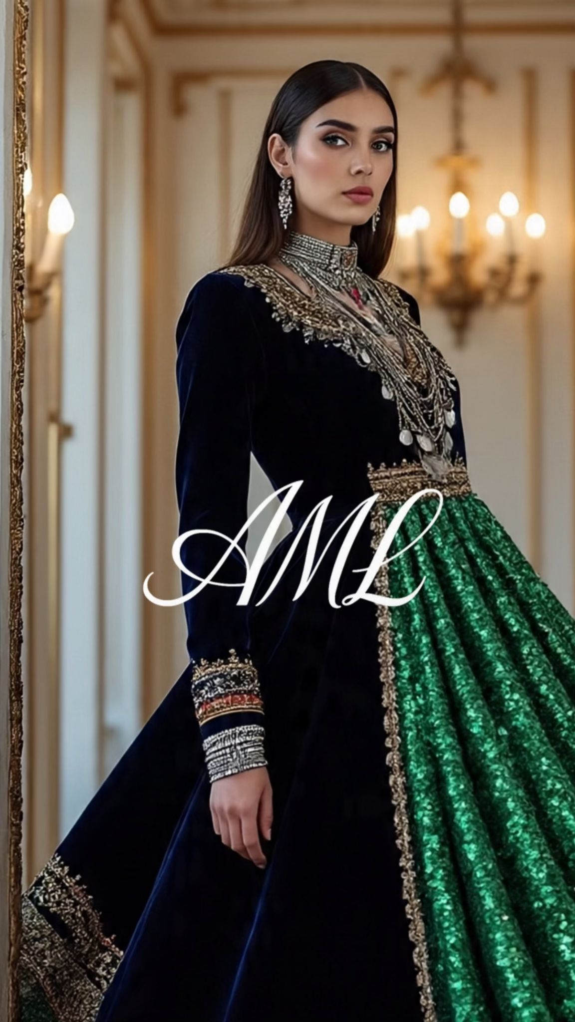 JANĀN-E-ASEEL – AML Velvet & Sequin Elegance